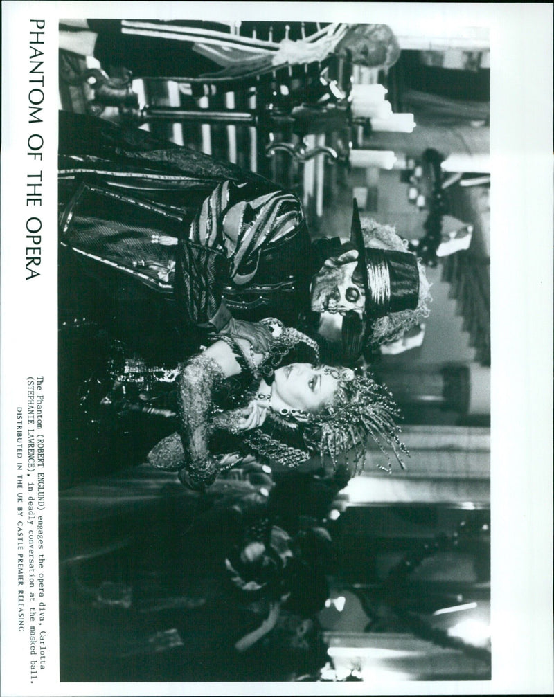 Robert Englund and Stephanie Lawrence in a scene from the film "Phantom of the Opera". - Vintage Photograph