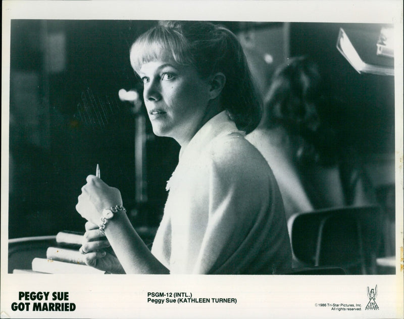 Kathleen Turner as Peggy Sue in the 1986 Tri-Star Pictures film "Peggy Sue Got Married". - Vintage Photograph