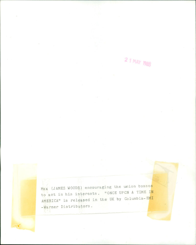 Max encourages union bosses in the film "Once Upon a Time in America" - Vintage Photograph