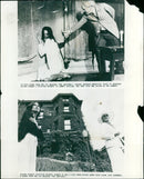 Cristina Raines and Burgess Meredith in a scene from the 1977 film "The Sentinel". - Vintage Photograph