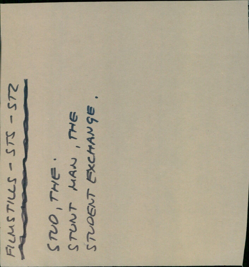 A still from the film "The Stunt Man," featuring a student exchange. - Vintage Photograph