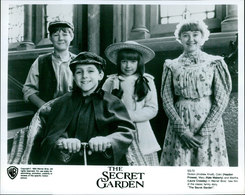 Dickon, Colin, Mary, and Martha appear in Warner Bros.' film adaptation of "The Secret Garden". - Vintage Photograph