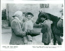 Edward Coke (Frank Finlay) and Jenny Agutter in a scene from the 1981 film King of the Wind. - Vintage Photograph