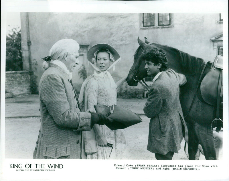 Edward Coke (Frank Finlay) and Jenny Agutter in a scene from the 1981 film King of the Wind. - Vintage Photograph