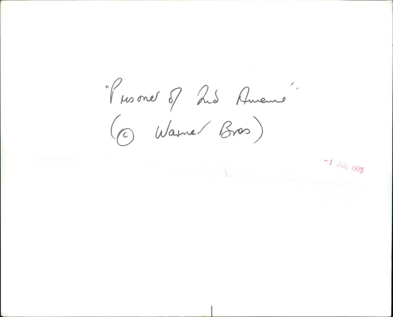 The Prisoner of Second Avenue - Vintage Photograph