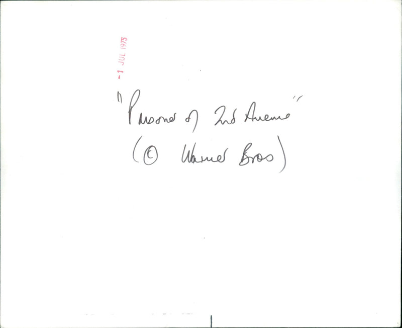 The Prisoner of Second Avenue - Vintage Photograph