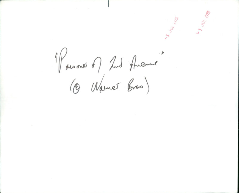 The Prisoner of Second Avenue - Vintage Photograph