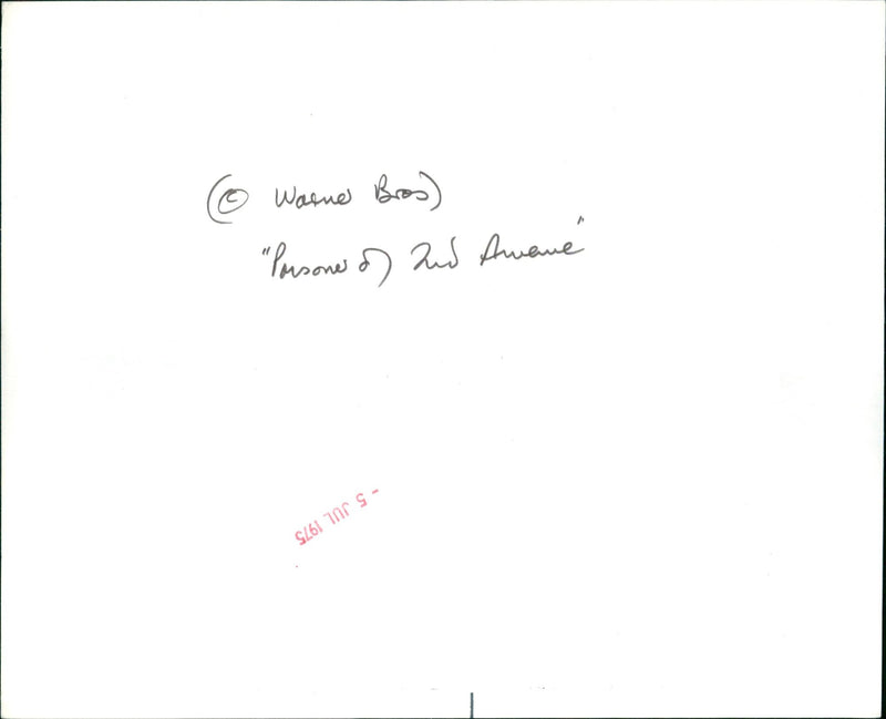 The Prisoner of Second Avenue - Vintage Photograph