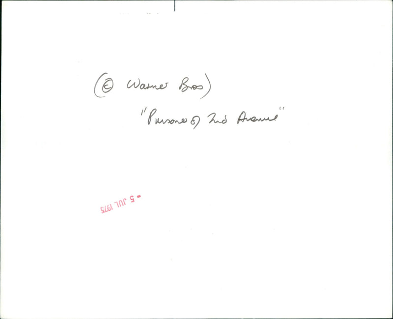 The Prisoner of Second Avenue - Vintage Photograph