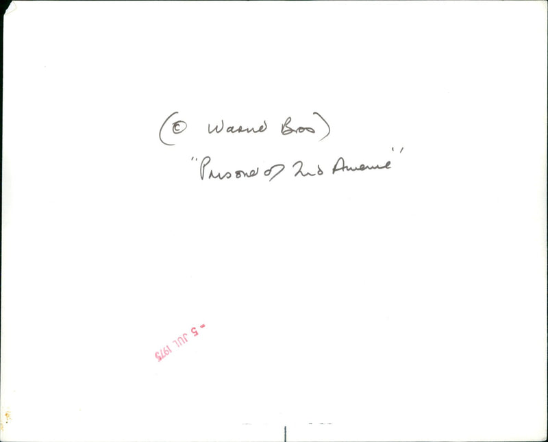 The Prisoner of Second Avenue - Vintage Photograph