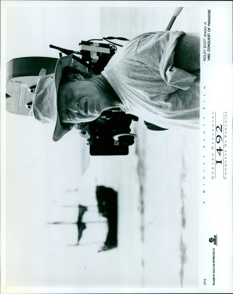 Actor Gerard Depardieu on the set of the 1992 film “1492: Conquest of Paradise”. - Vintage Photograph