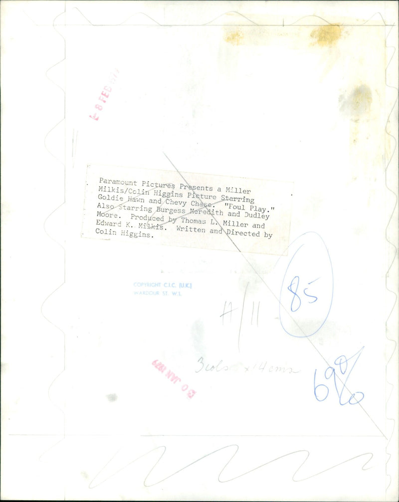 Goldie Hawn and Chevy Chase at a "Foul Play" film premiere. - Vintage Photograph