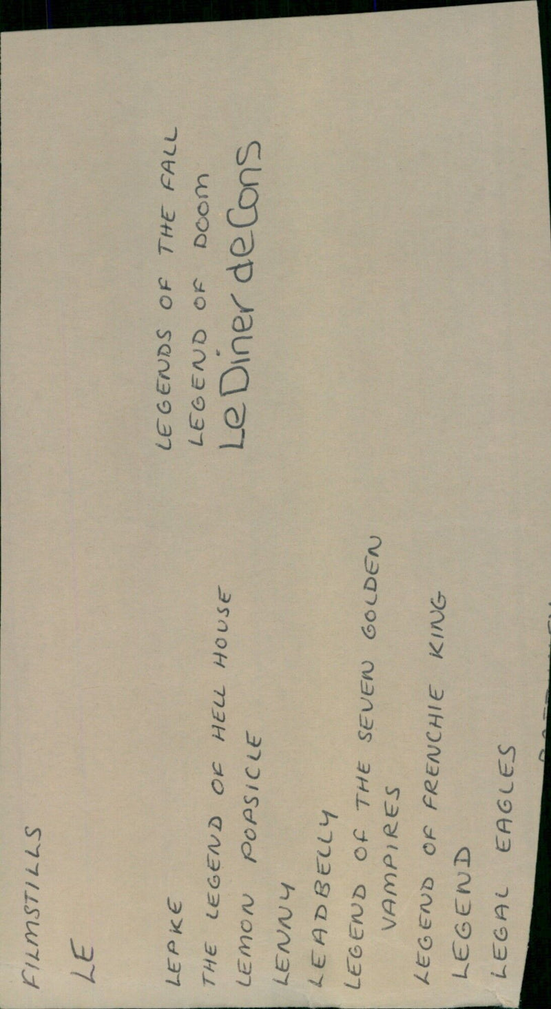 An iconic still of the cast of "Le Lepke The Legend of Hell House" on the set of the movie. - Vintage Photograph