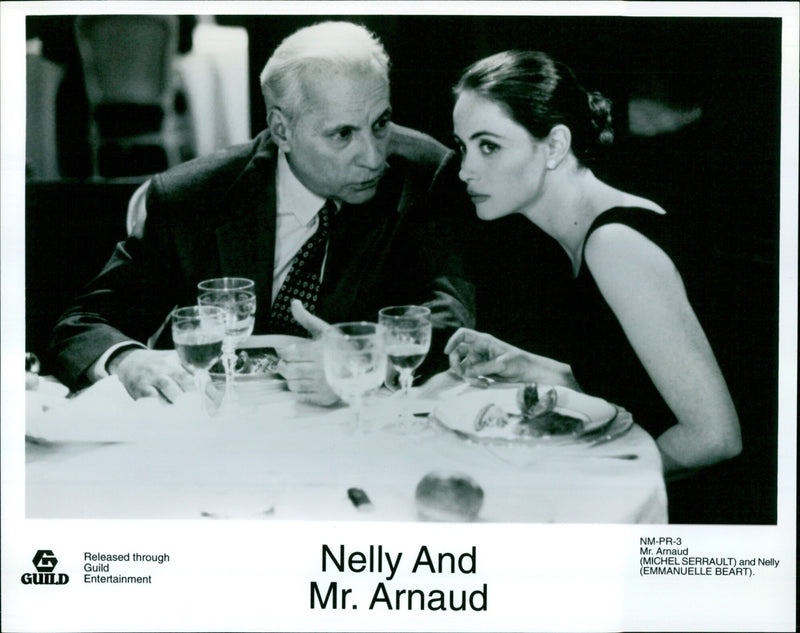 Michel Serrault and Emmanuelle Beart - Vintage Photograph