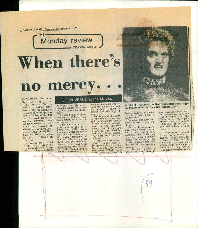 In the 1976 Spanish film Poachers, a young man called Angel encounters a girl called Milagros who has absconded with no mercy. - Vintage Photograph