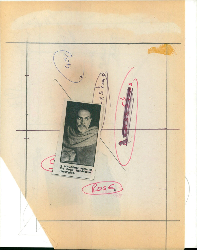 Sean Connery stars as William of Baskerville in the 1986 movie The Name of the Rose. - Vintage Photograph