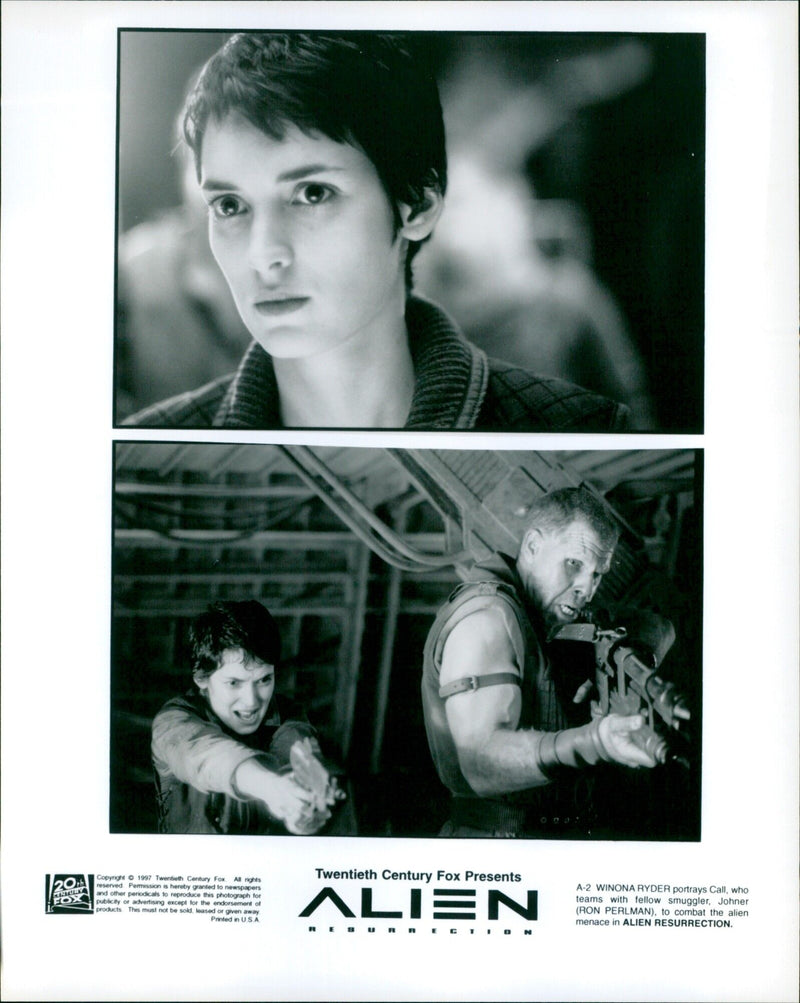 Winona Ryder and Ron Perlman in a scene from the film, Alien Resurrection. - Vintage Photograph