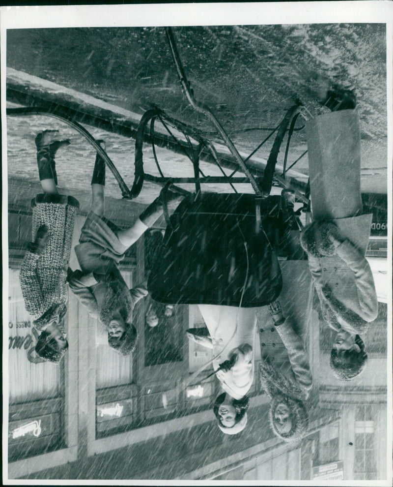 Models show off Autumn fashions influenced by "Dr Zhivago" in London. - Vintage Photograph