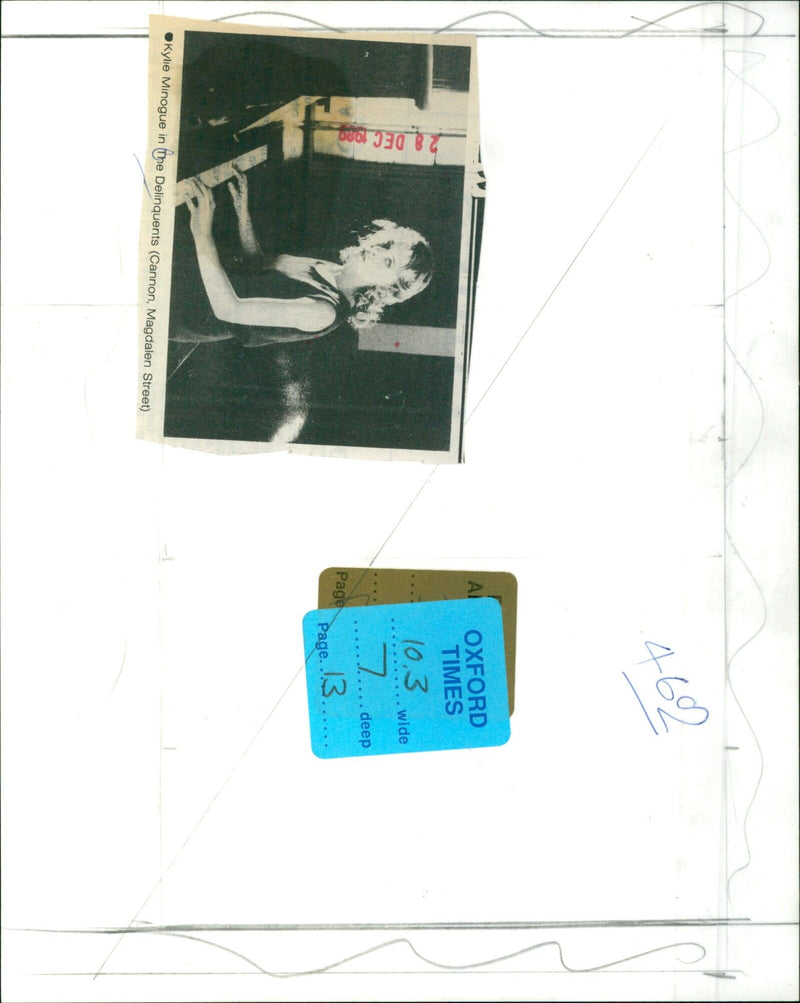 Singer Kylie Minogue on the set of the movie The Delinquents. - Vintage Photograph