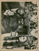 Three cast members from the 1972 film adaptation of Alice in Wonderland on the set. - Vintage Photograph