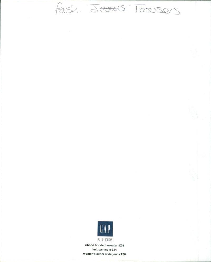 Model Pash Jeaus wearing GAP Fall 1998 clothing. - Vintage Photograph