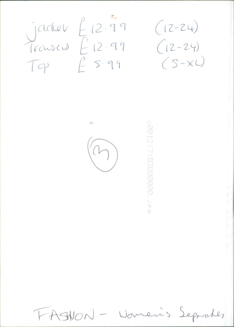 A woman models a selection of women's clothing from Bonmarché. - Vintage Photograph