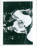 Meg Tilly as Madame de Tourvel and Coln Firth as Valmont in the film "Valmont". - Vintage Photograph