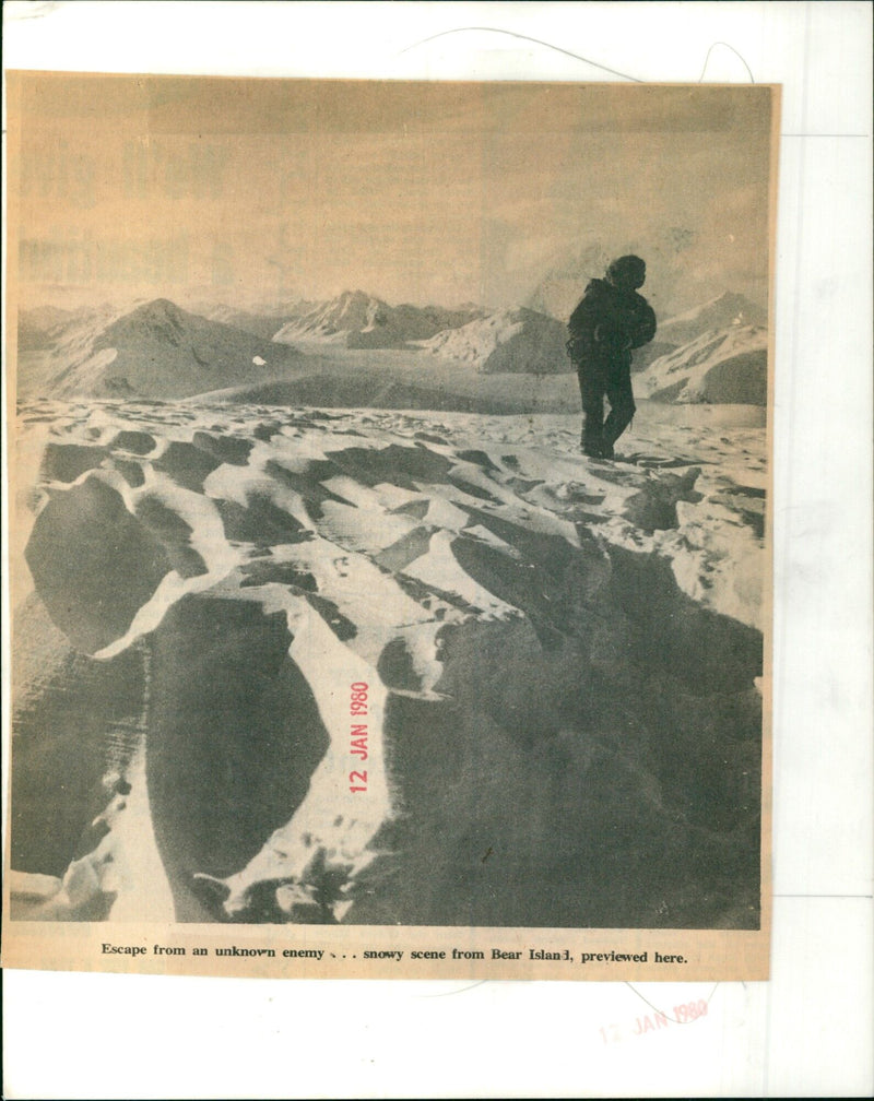 A peaceful winter scene on Bear Island on January 5, 1980. - Vintage Photograph