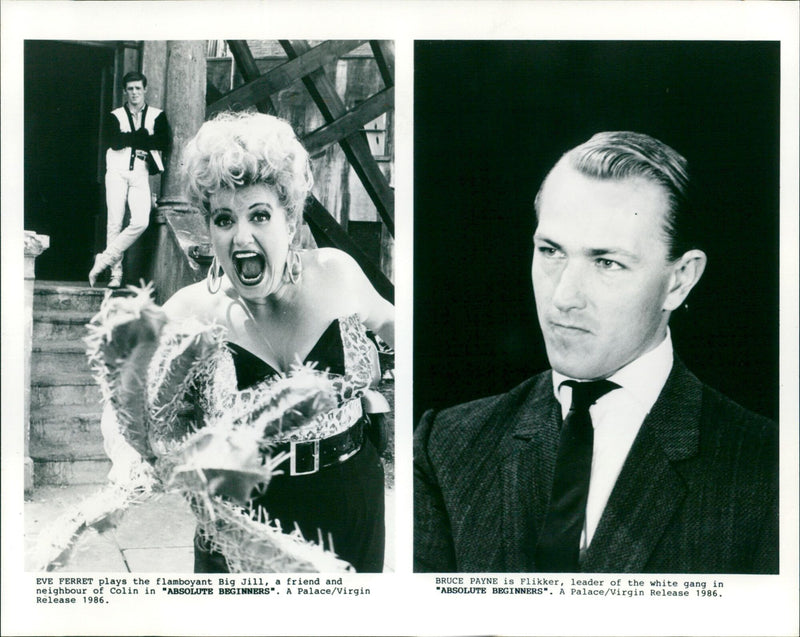 Eve Ferret and Bruce Payne in a scene from the 1986 film Absolute Beginners. - Vintage Photograph