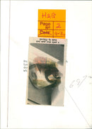 A patio door push lock is being installed. - Vintage Photograph