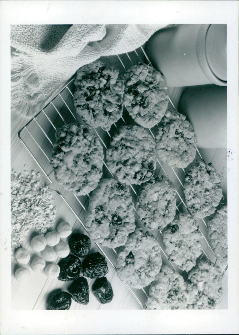 Delicious prune chocolatic chip cookies from the Oxford Mail Cookies. - Vintage Photograph
