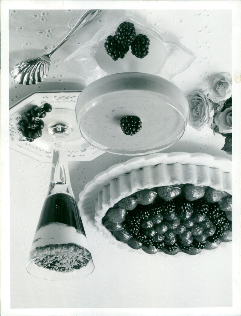 A selection of classic English desserts feature on the Oxford Mail Febut Featury Vo. - Vintage Photograph