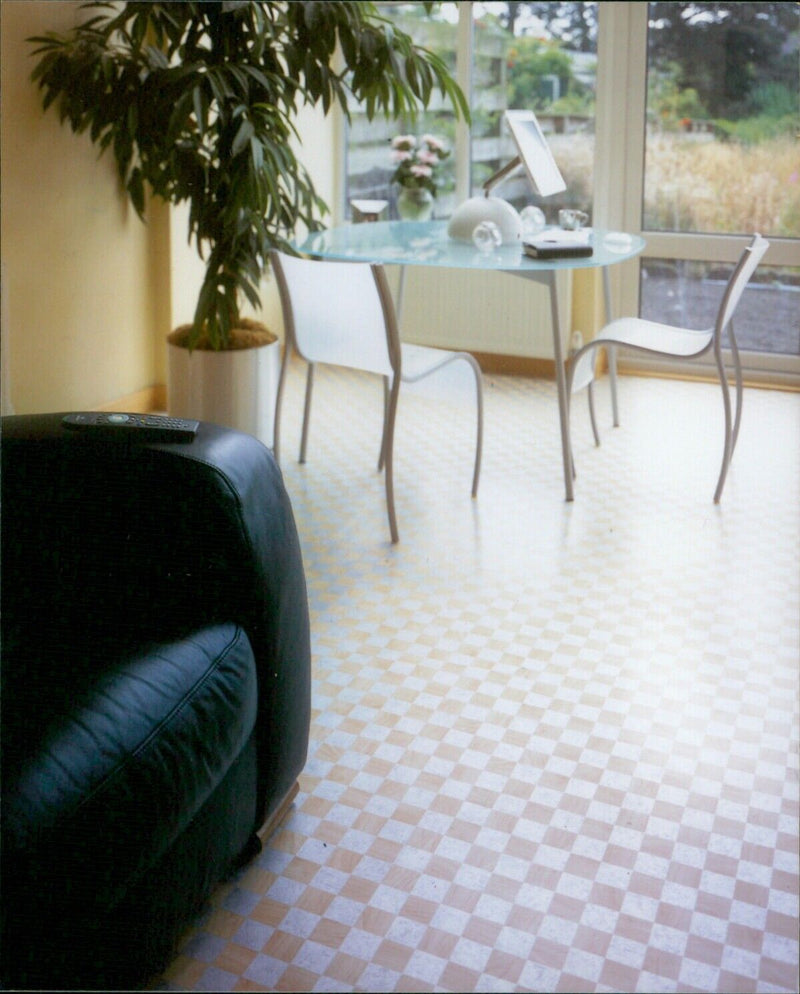 A white rhinoceros stands among the dry grass in a nature reserve. - Vintage Photograph