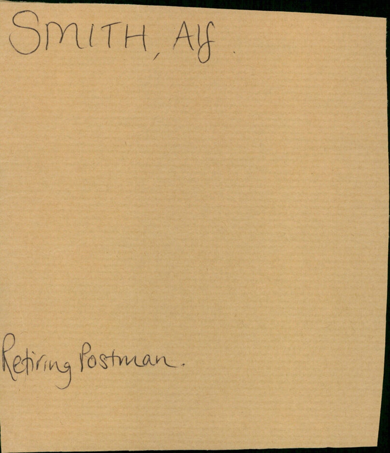 Postman Alan Smith retires after forty years of service. - Vintage Photograph