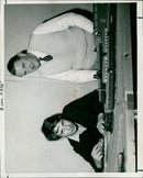 Kenneth Haskell and Mr. Edward Mapleson-Young share a hobby at the Modelling Club. - Vintage Photograph