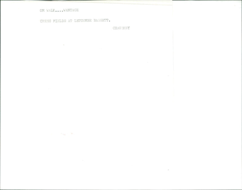 A woman taking a walk through the Wantage Cress Fields at Letcombe Bassett. - Vintage Photograph