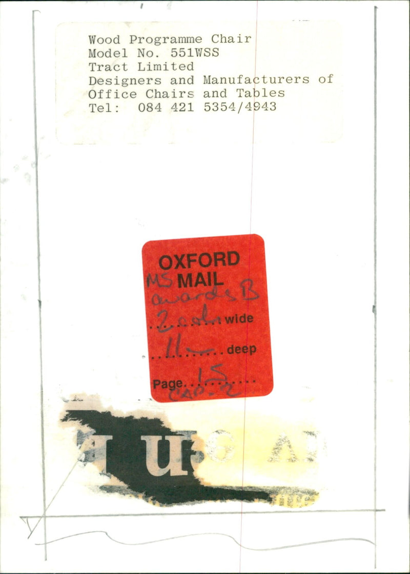 A Wood Programme Chair Model No. 551WSS Tract Limited design in an office setting. - Vintage Photograph