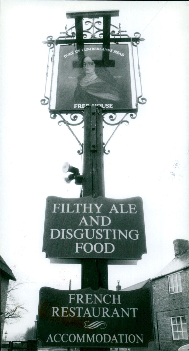 A sign outside the Duke of Cumberlands Head pub in Clifton, UK. - Vintage Photograph