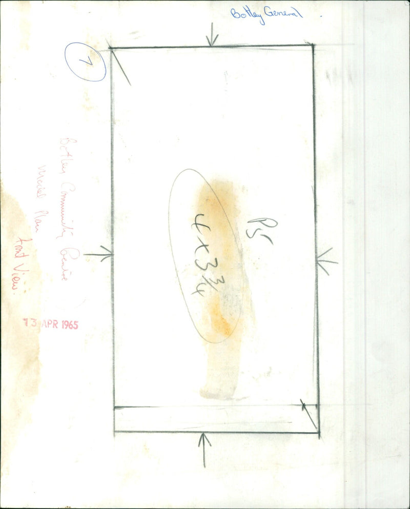 A general view of the Better Community Centre Model Plan from the front in Botley. - Vintage Photograph