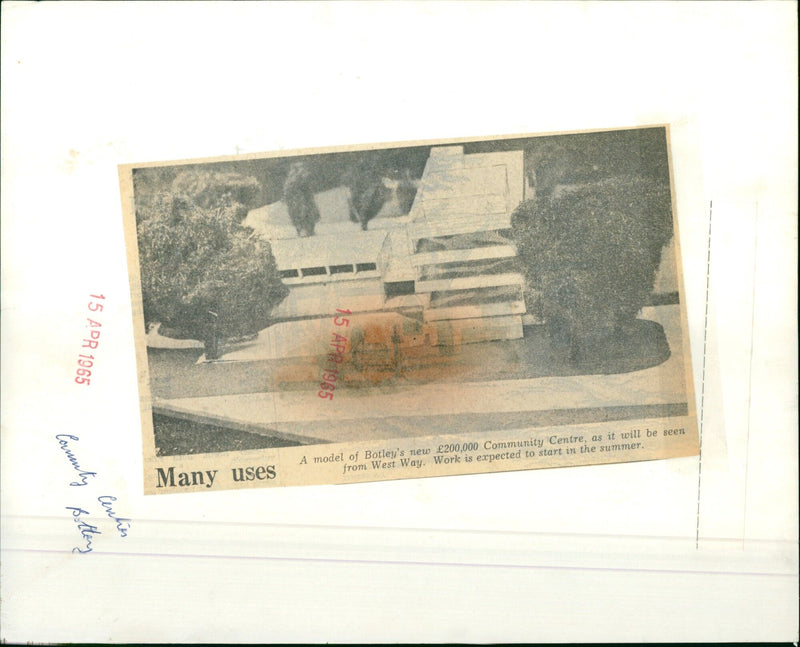 A model of Botley's new Community Centre. - Vintage Photograph