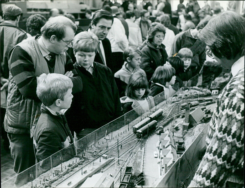 An exhibition of model trains at Exeter Hall, Kidlington. - Vintage Photograph