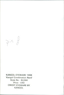 A model wearing a 'Kangol Combination Nerd' eyewear hat. - Vintage Photograph