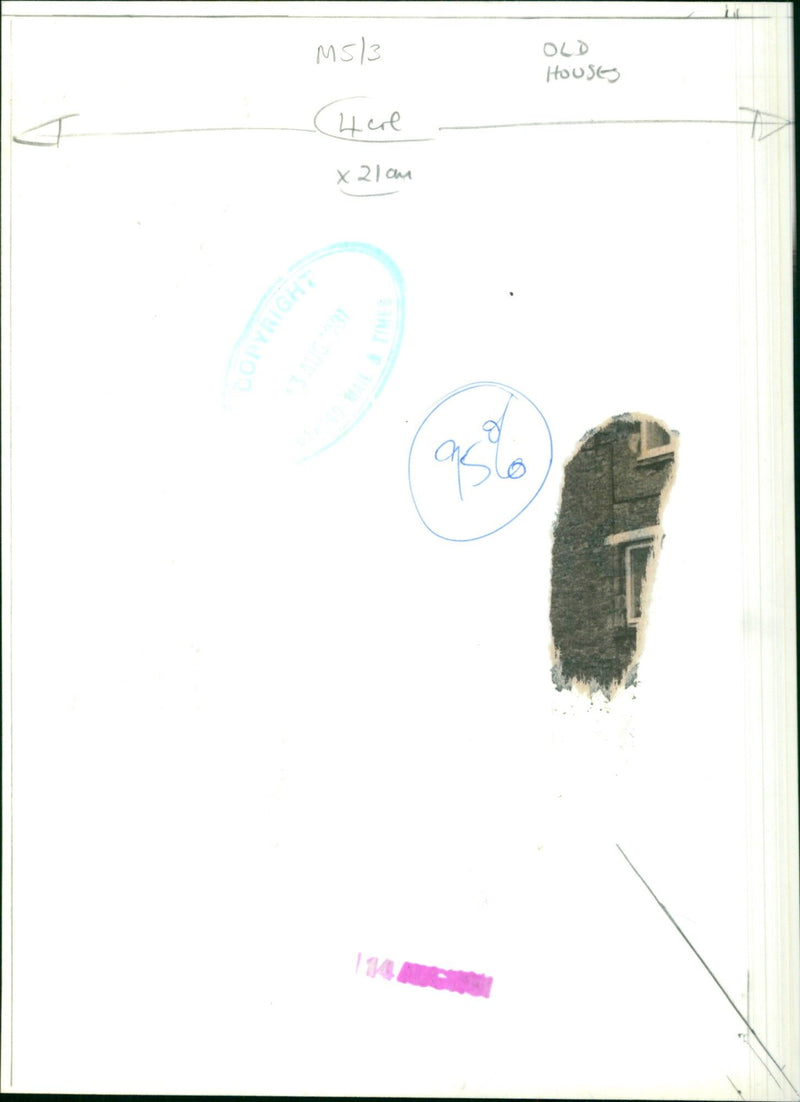 Old houses in a rural landscape. - Vintage Photograph