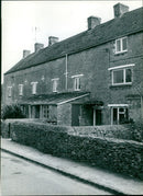 Old houses in a rural landscape. - Vintage Photograph