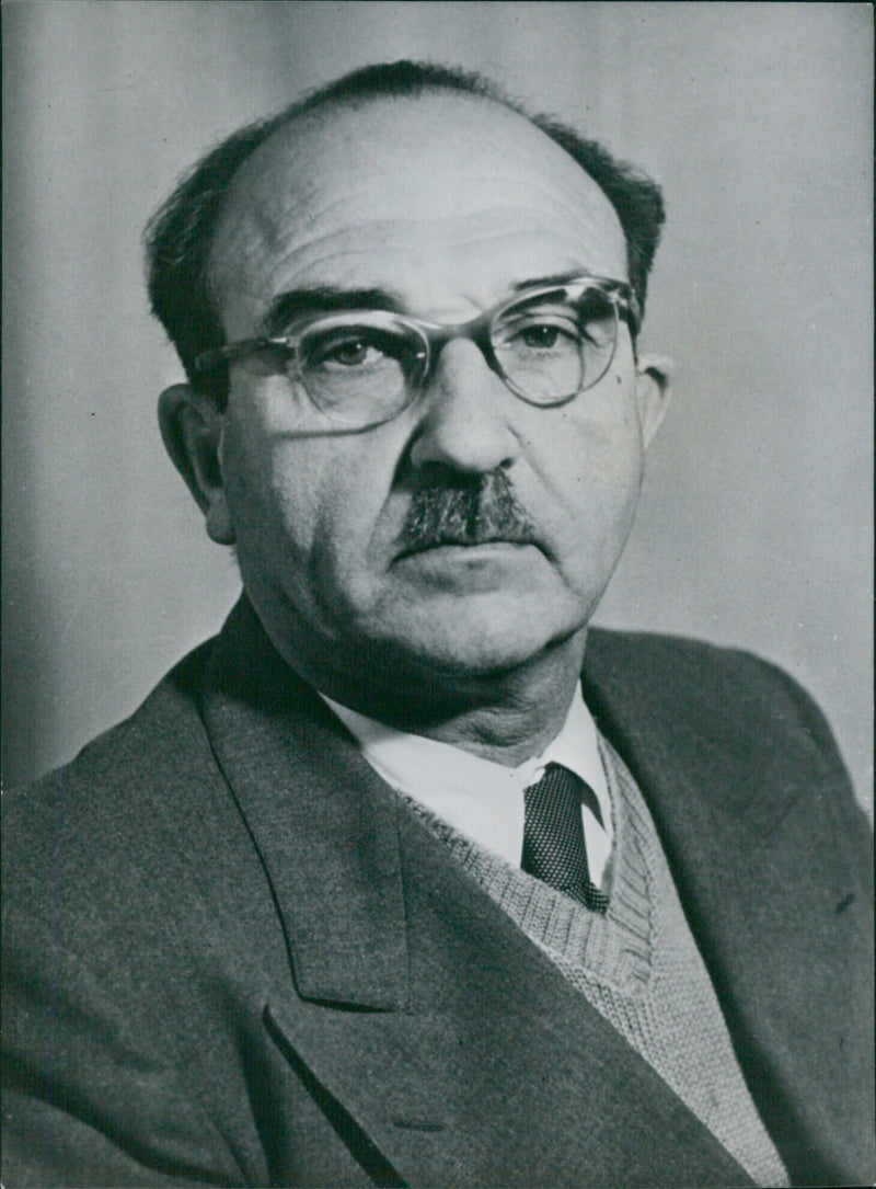 Israeli Politicians LEVI ESHKOL and Israel's Minister of Finance pose for a photograph. - Vintage Photograph