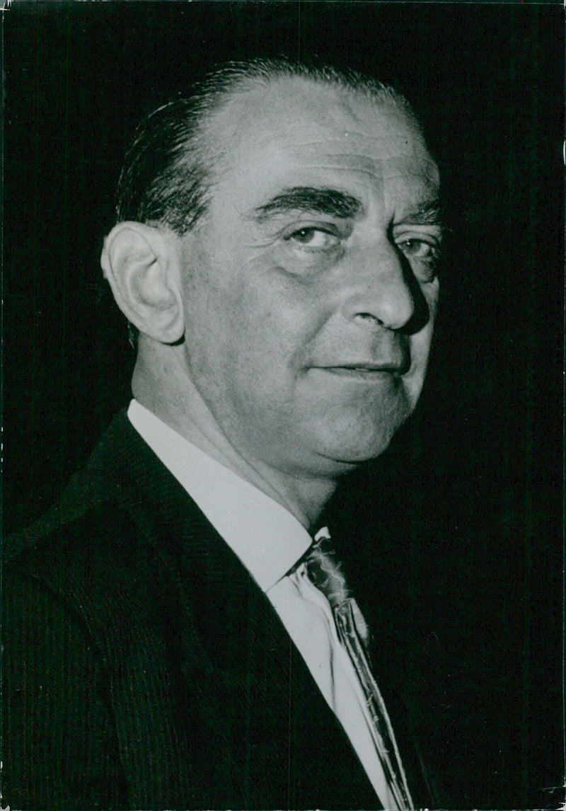 Ludwig Rosenberg, a candidate for the chairmanship of the West German Trade Union Federation (DGB), is pictured in Stockholm, Sweden. - Vintage Photograph