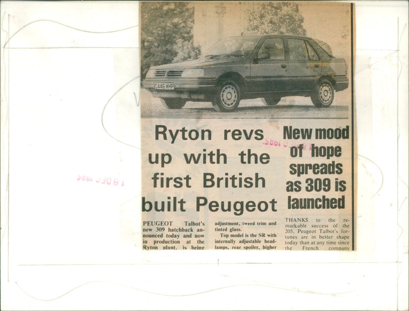 PEUGEOT 309 SR - Vintage Photograph
