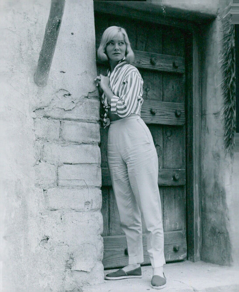 May-Britt Wilkens smiles while receiving a certificate of recognition from International Magazine Service in Stockholm, Sweden. - Vintage Photograph