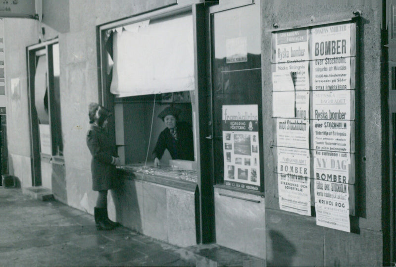 Russian bombers attacked Stockholm, Nacka, Strängnäs, Södertälje and Mälardalen, resulting in thousands of broken windows and multiple injuries. - Vintage Photograph