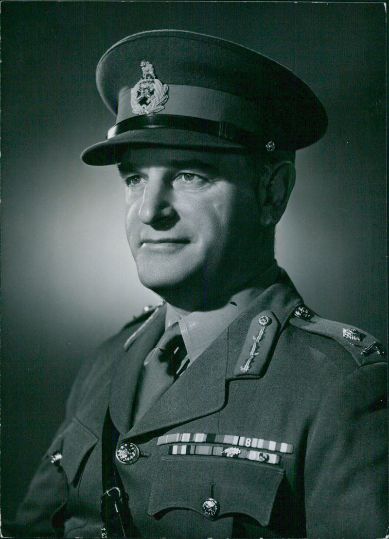 Major General (Temp.) J.G. Conley C.B.E. A.M., Chief of Staff at Headquarters of Eastern Command, is featured in this portrait study by Bassano. - Vintage Photograph